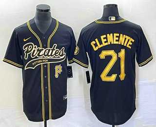 Men's Pittsburgh Pirates #21 Roberto Clemente Number Black Cool Base Stitched Baseball Jerseys,We sell and wholesale Men's Pittsburgh Pirates #21 Roberto Clemente Number Black Cool Base Stitched Baseball Jerseys on line form chian!